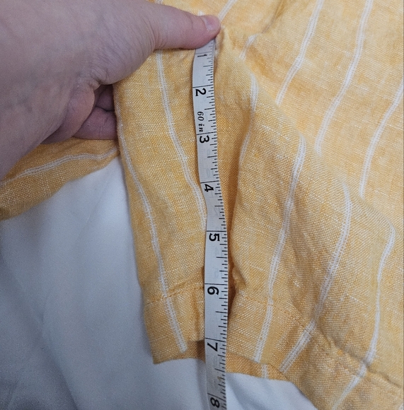 Lands End Orange And White Striped Linen Shorts With Pockets! - Picture 6 of 6